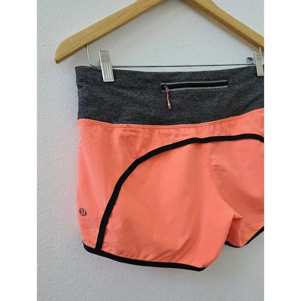 Lululemon Run Times Shorts Women's Size 6 Coral Orange 4